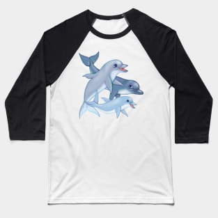 Dolphin Family Pod Baseball T-Shirt